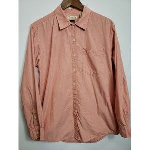 Women's Abercrombie & Fitch Button Down Shirt Size M Color Red Pinstripe Cotton